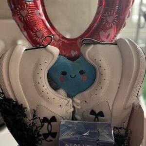 White Sneakers with Black Accents